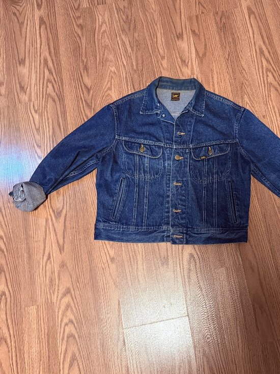 Lee Jackets & Blazers - Vintage Lee Dark Wash Denim Jacket Size XL